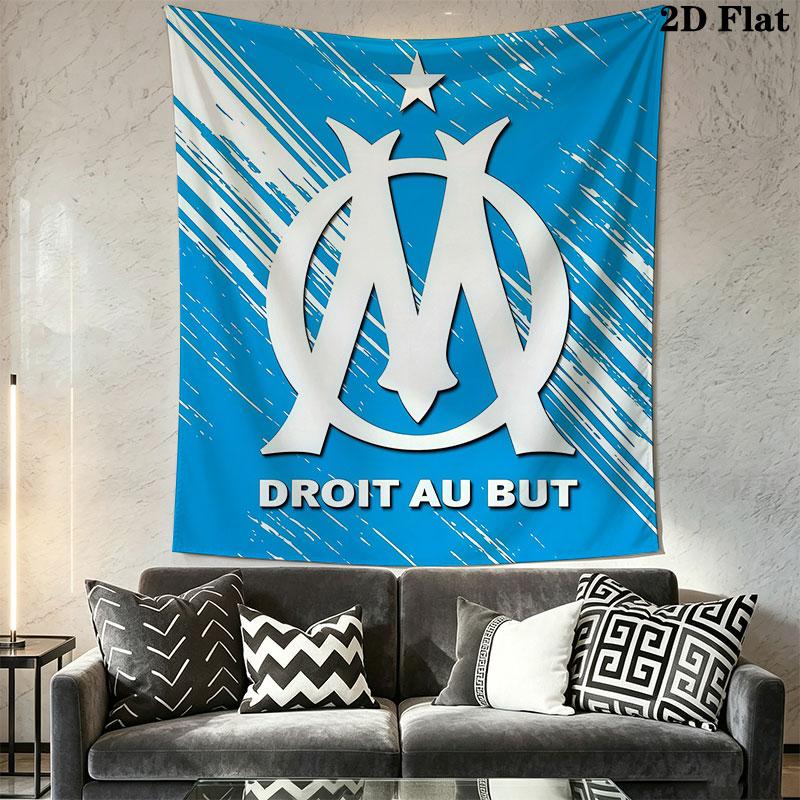 Olympique De Marseille Wall Hanging Printed Fabric Blanket Decorative Tapestries for Bedroom Living Room Home Decor
