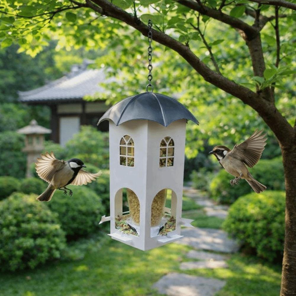 Waterproof Castle Bird Feeder Squirrel Proof Hummingbird Feeder Hanging Bird Feeder Patio