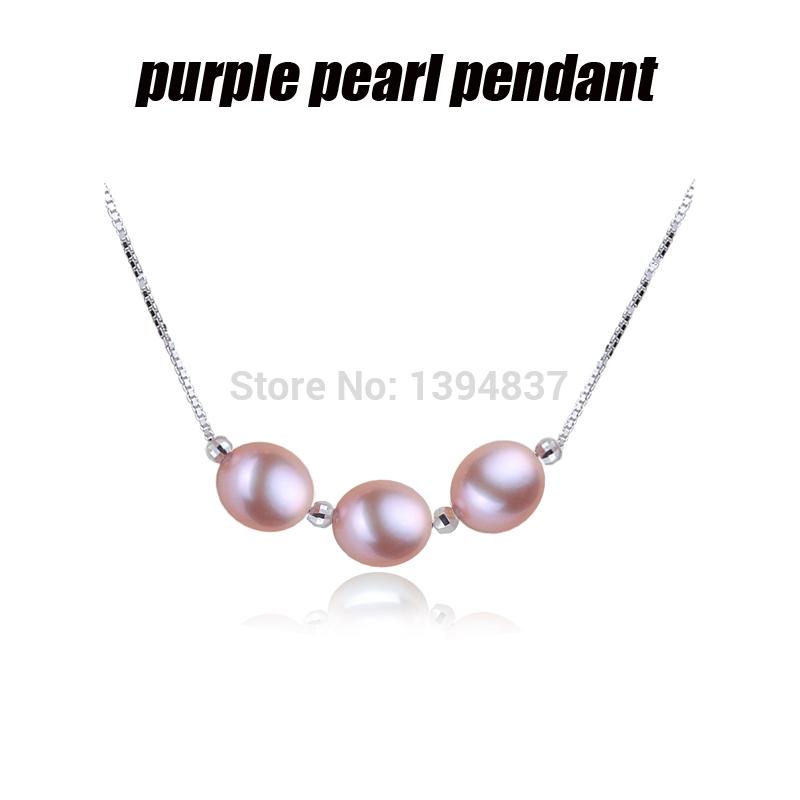 

925 Silver Pendant With Pearls Women,Natural Cultured Fresh Water Pearl Pendant Jewelry Wife Girls Engagement Gift White
