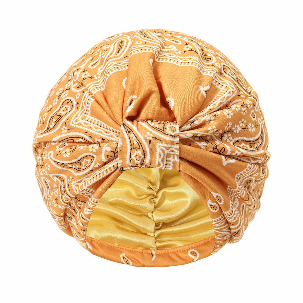 Bohemian Cashew Flower Headscarf Summer Warmth Satin Headgear For Women