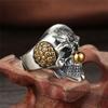 Vintage Punk Clown Skull Rings For Men Gothic Punk Demon Skull Rings Hip Hop Men Motorcycle Rock Biker Jewelry Gifts