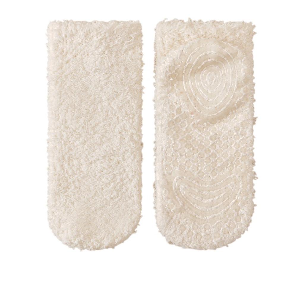 Silicone Grip Floor Socks Non-Slip Tube Socks Cozy Coral Fleece Socks  Autumn Winter Home Wear