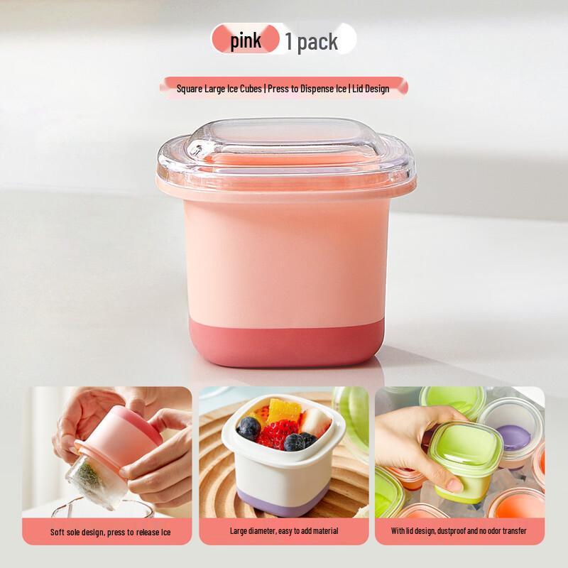 LISM Silicone Easy-Release Ice Cube Tray with Storage