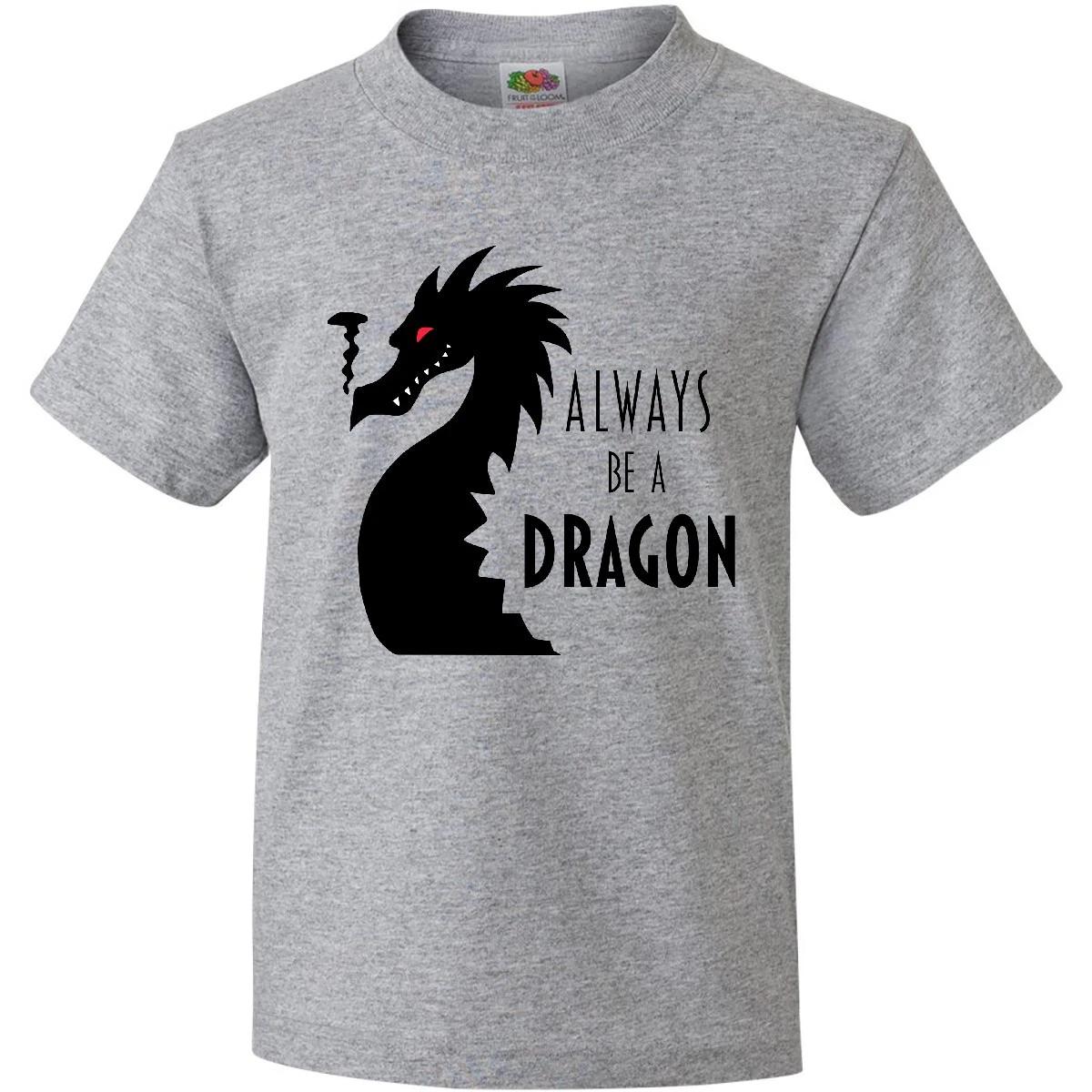 Inktastic Always Be A Dragon Youth T-Shirt Dragons Fire Breathing Smile Teeth Of 150