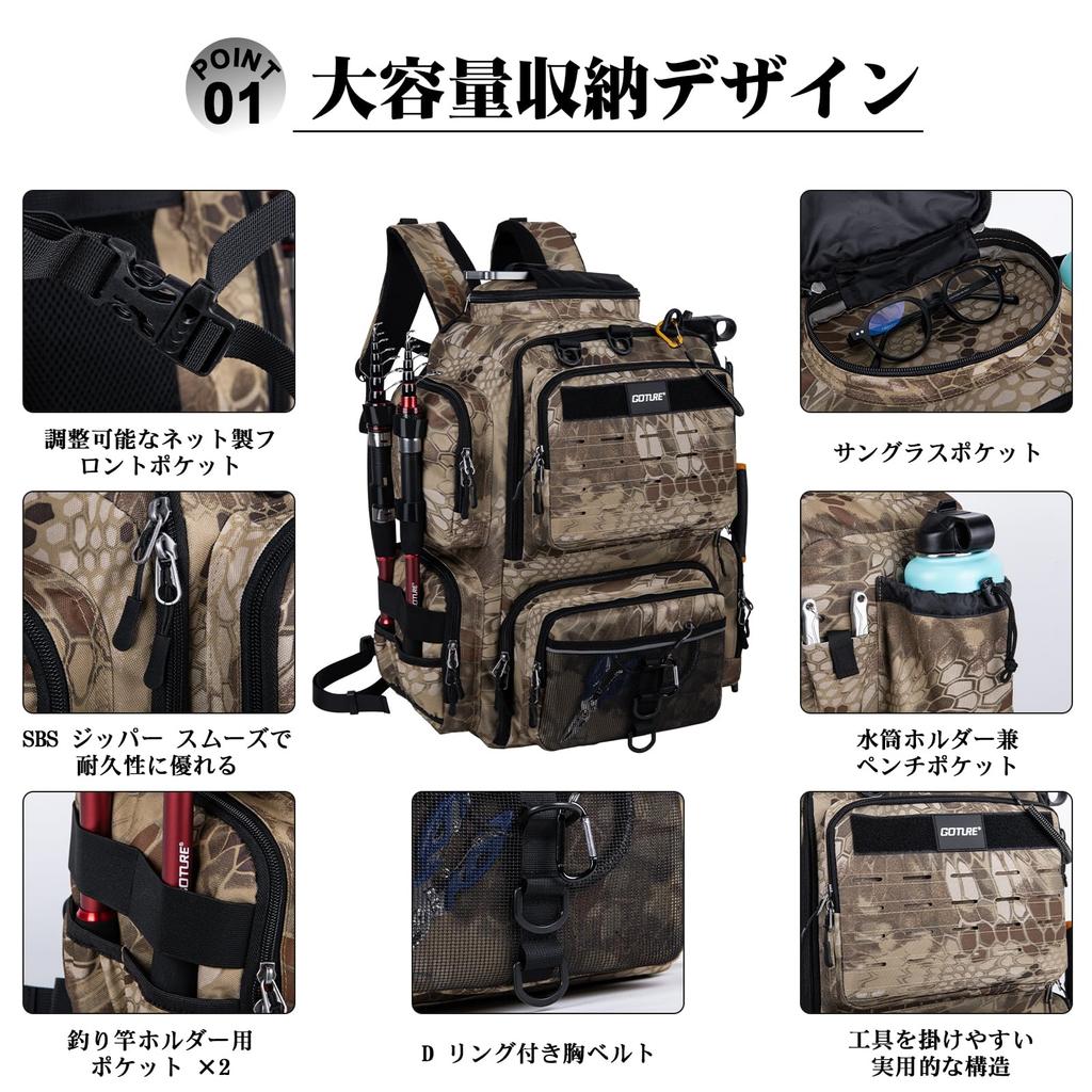 900D Fischerei Tarnung Große Kapazität Köder Oxford Bequeme Gepolsterte Weichköder Tasche Ruten Regenabdeckung Bach Meer Tag [Goture] Tasche, Rucksack, Tasche,