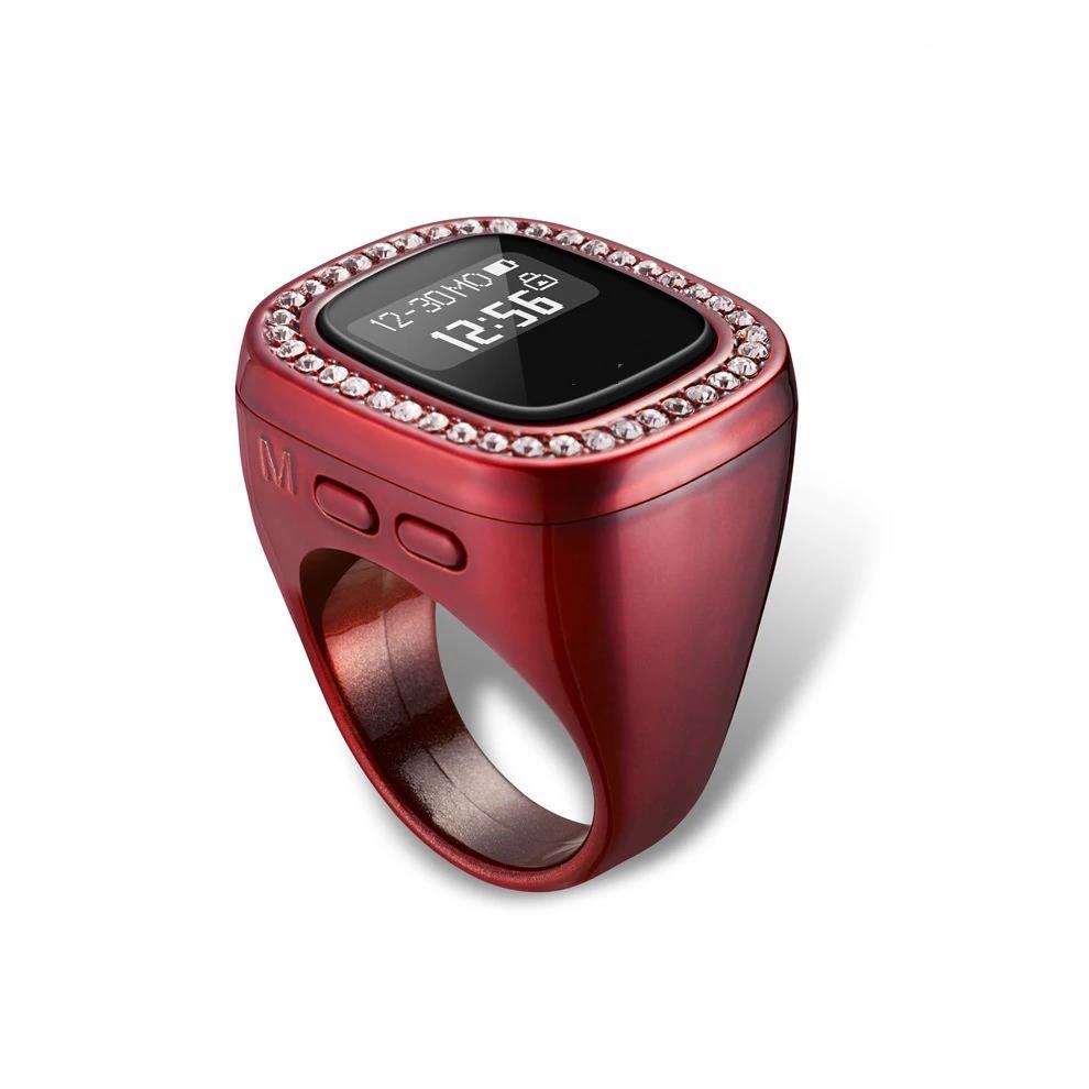 Diamond Finger Digital Counter Rings with Azan Alarm Vibration Reminder Unisex Intelligent Tasbih Tracks for Islamic Prayer Ring 1
