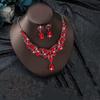 Elegant Rhinestone Water Drop Necklace Set - High-End European & American Court Style Jewelry for Women