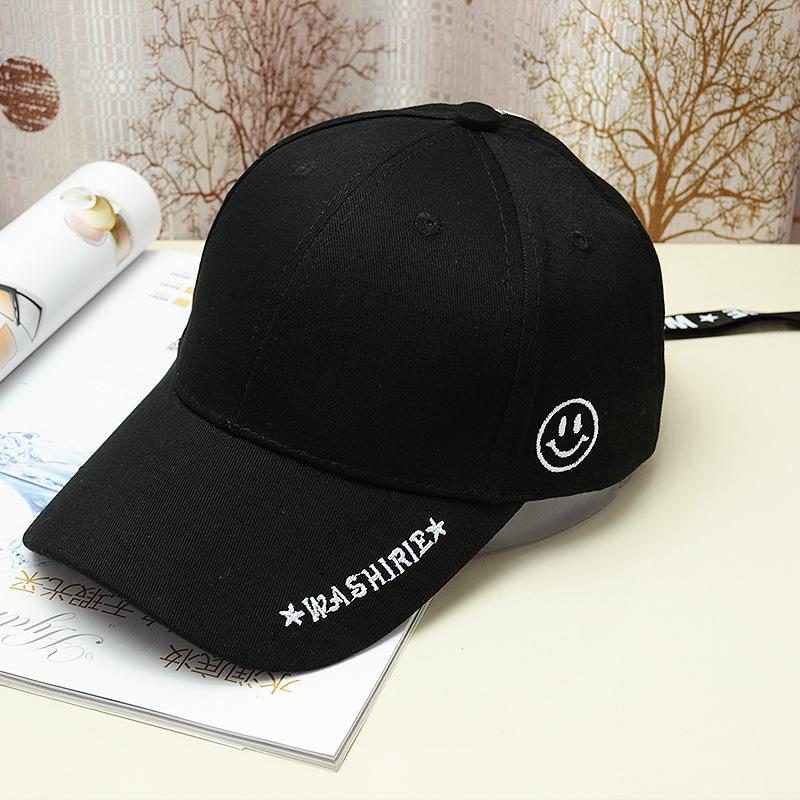 Baseball Cap Retro Black Long Belt Cap 