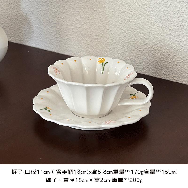 Small Yellow Flower High-Value Tableware Set, Ceramic Plate Of Small Fresh Ceramic Bowl, Rice Bowl, Binaural Bowl