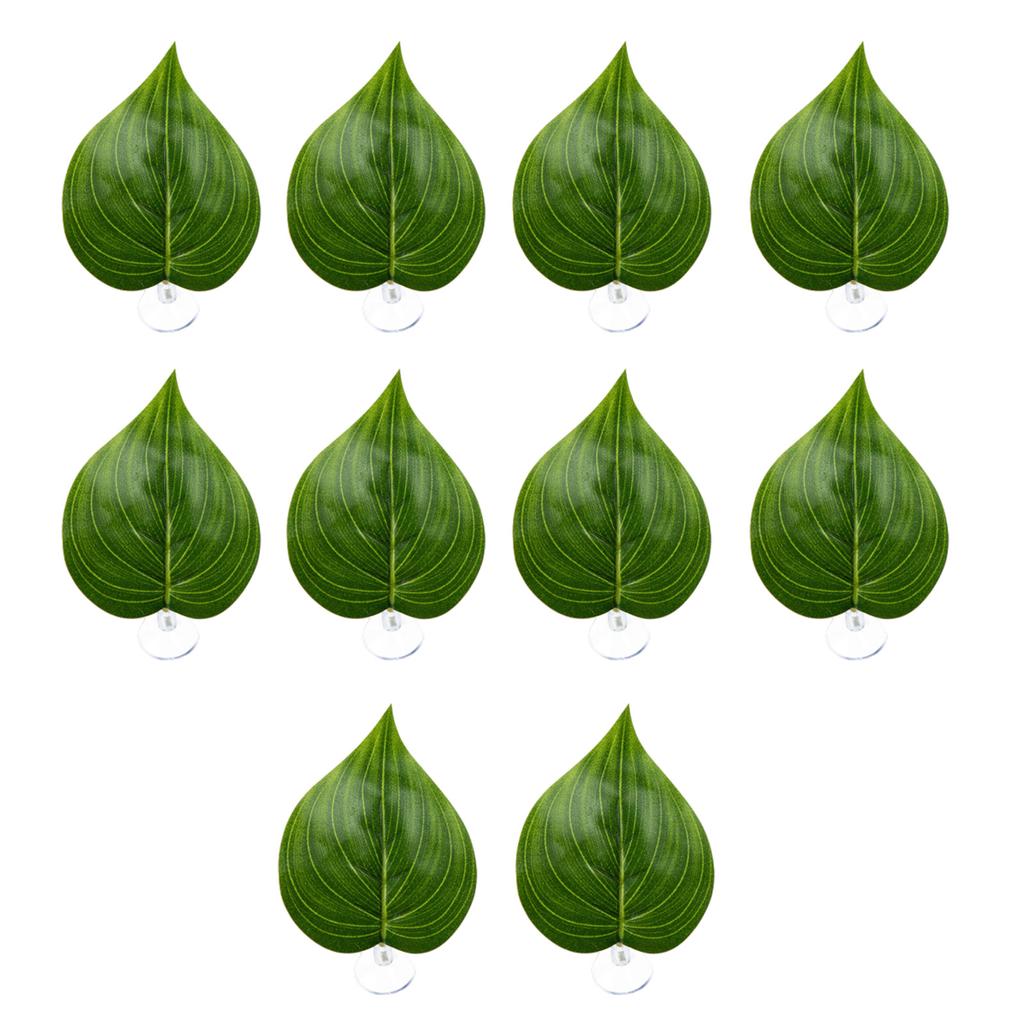 Artificial Leaves Decorative Plant with Suction Cup Colorful Leaf Decors for Fish Tanks Ornaments Plant for Terrarium