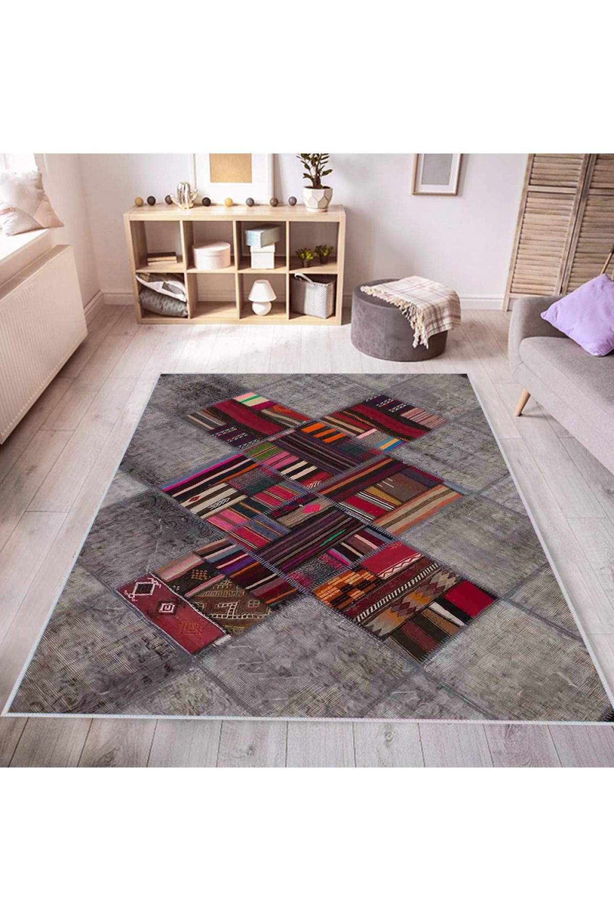 

Моющийся ковер с принтом Rovigo Home RVGHOME0439 50x80 красный