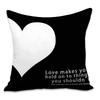 Valentine's Day Letters Black and White Cotton Linen Super Soft Peach Leather Velvet Pillowcase Sofa Home Cushion Cover