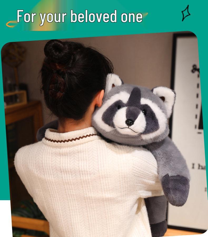 Crawling Raccoon & Panda Plush Toy - Cute Cloth Birthday Gift Doll Series