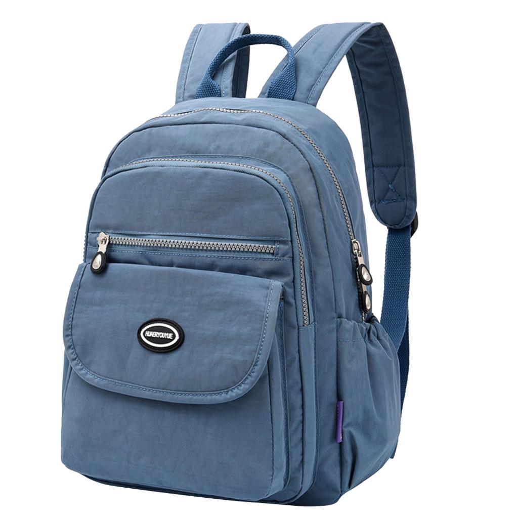 Women's Fashion Solid High Capacity Portability Zipper Student Backpacks