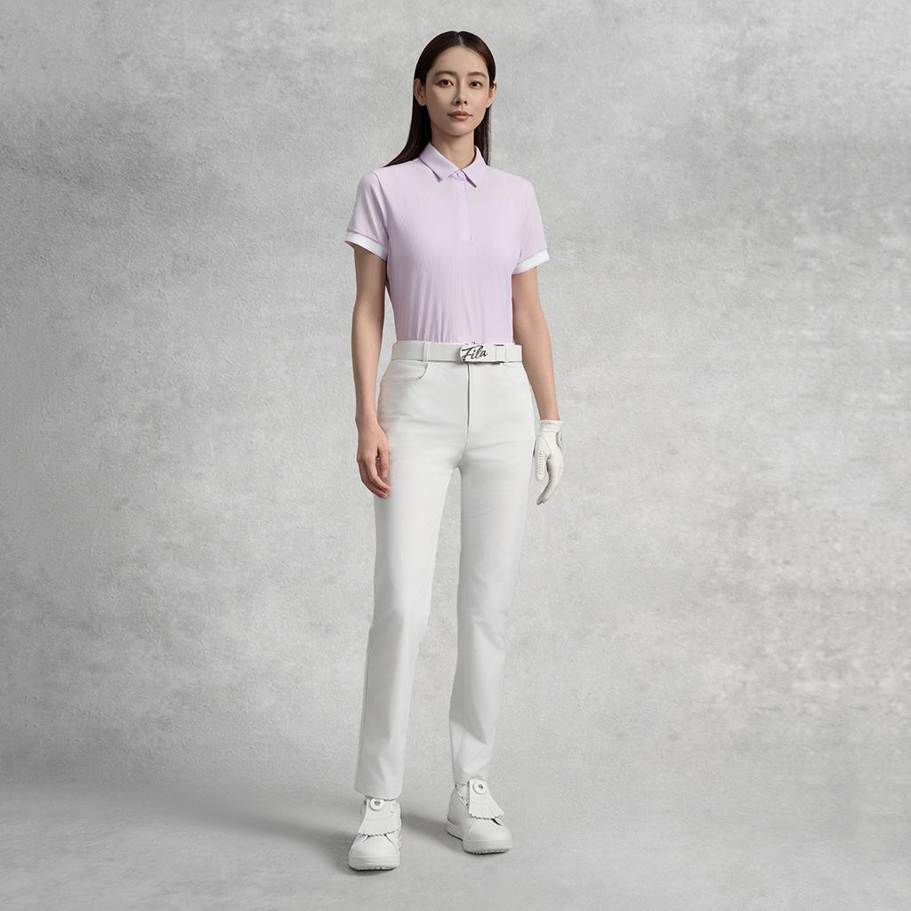 Fila Golf Series Simple Casual Versatile Breathable Comfortable Straight Leg Knitted Sports Pants Women Bottoms A11W535813F-IV