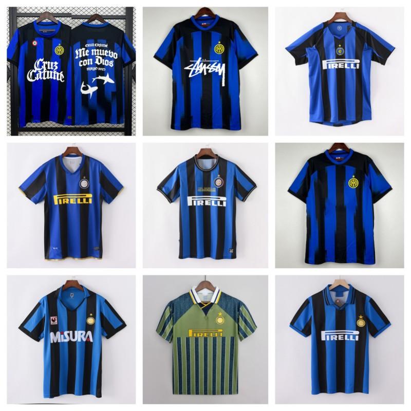 Camiseta de Aficionado Retro del Inter de Milán Camiseta de Fútbol Clásica Edición Vintage de la Plantilla Uniforme de Fútbol para Hombre