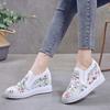 Fashion Summer Casual Women's Lace Breathable Shoes Trends 2025 Original Y2k Fashion Slip On High On Platform Embroidery Ladies Footwear