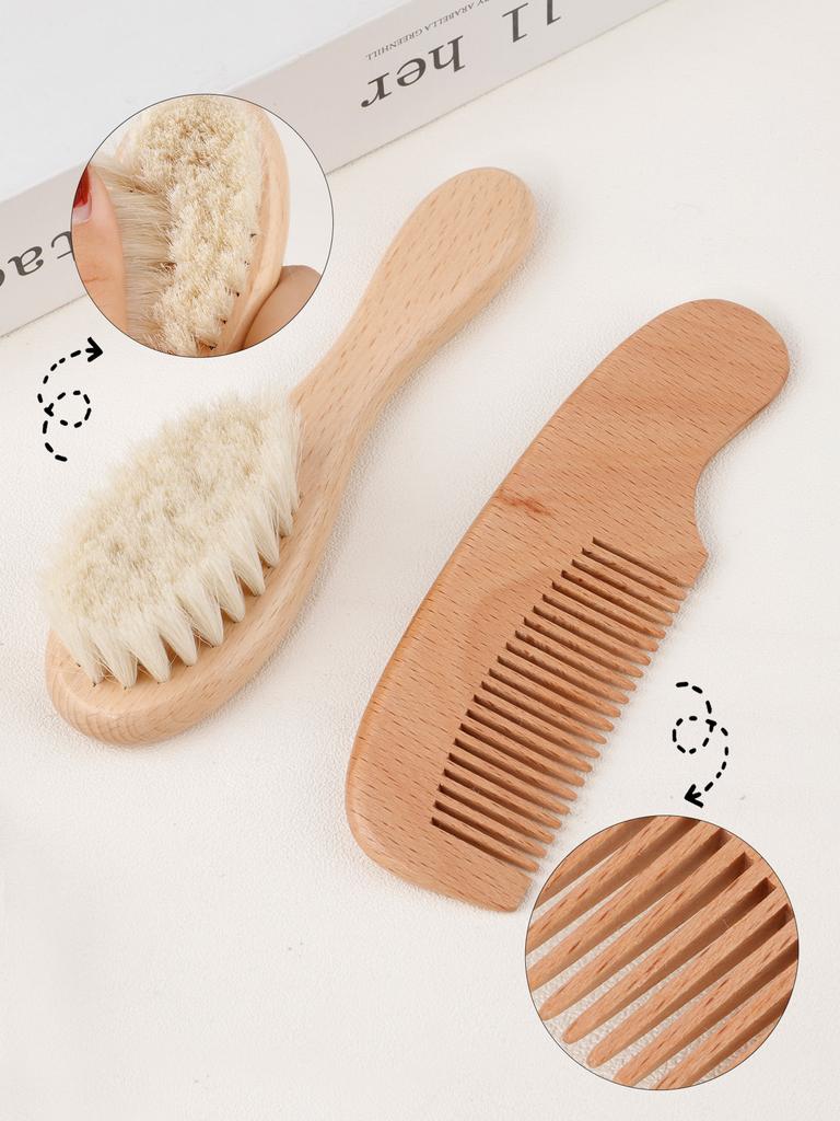 Beech Airbag Comb, Wool Brush, Flat Comb, Portable Baby Shampoo Brush, Wool Soft Brush, Hair Comb Set