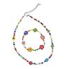 Bohemian Beaded Necklace Flower Bracelet Necklace Colored Short Coloured Glaze Necklace Summer Pearls Necklace Jewelry