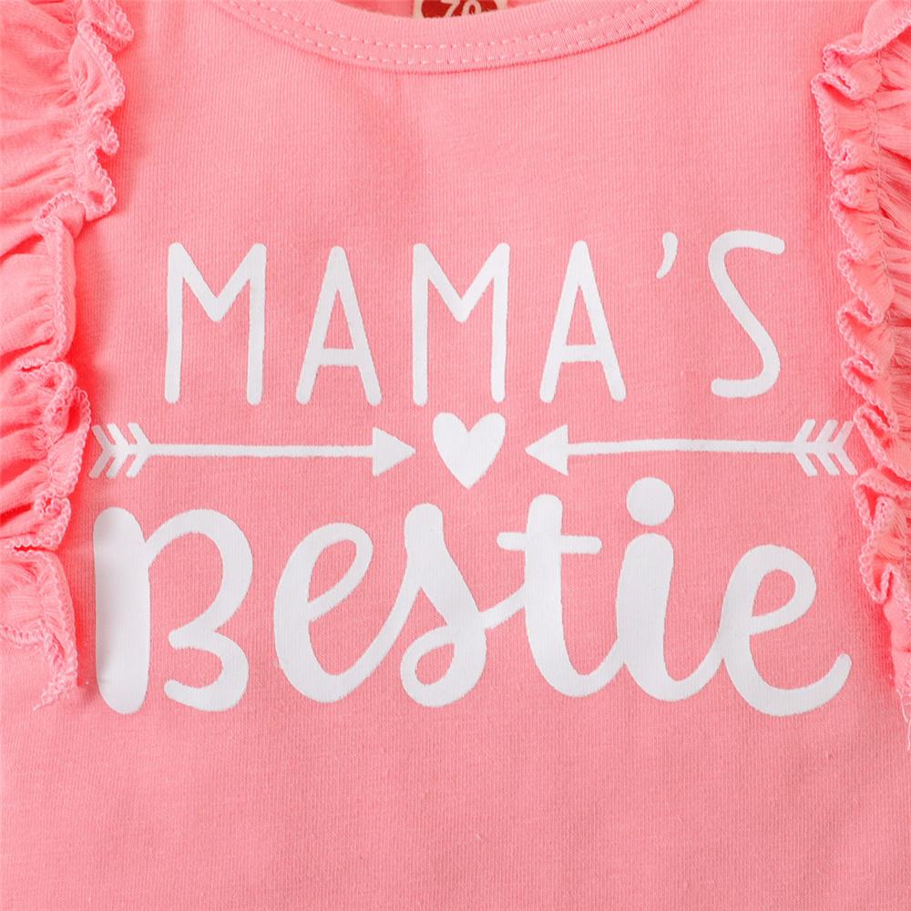 Fashion Letter Print Ruffle Sleeve Baby Bodysuit + Shorts +Headband 3PCS for 0-18M Newborn Baby Girl Outfit Summer Casual Clothes Set