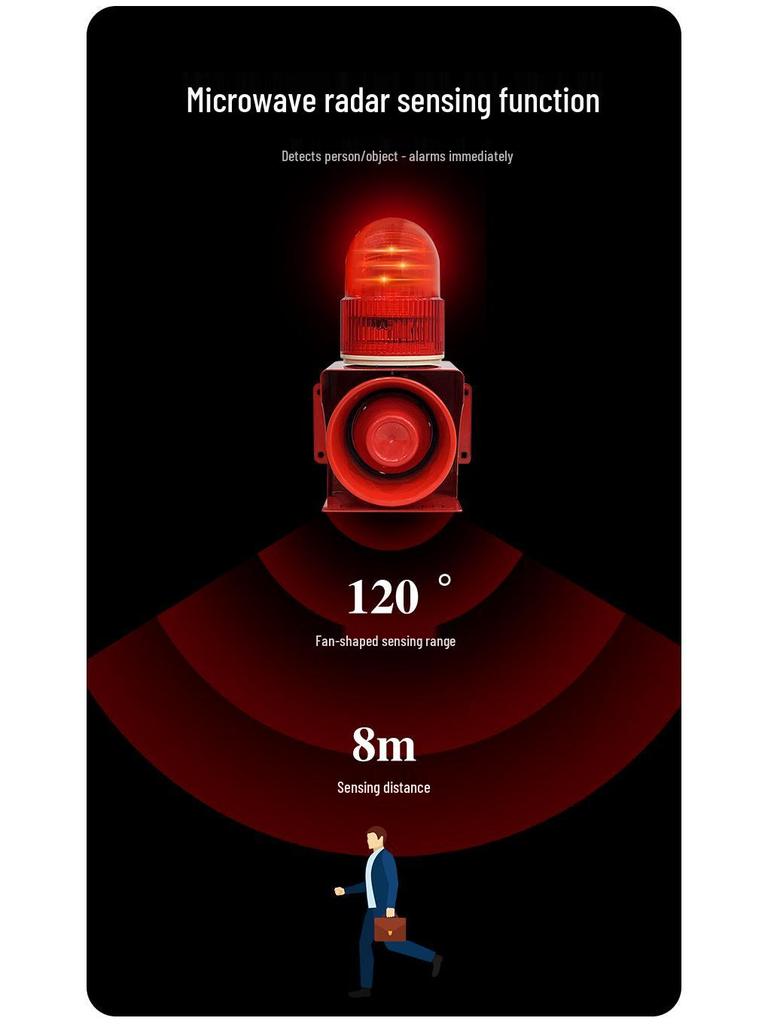 Leistungsstarker Industrie-Ton- und Lichtalarm mit drahtloser Fernbedienung für Gabelstapler (220V/24V/12V/380V)
