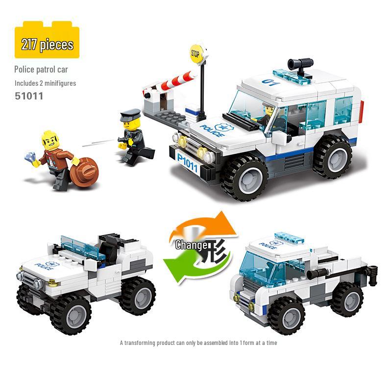 Wange City Police Airplane Building Blocks - Parent-Child Interactive Toy