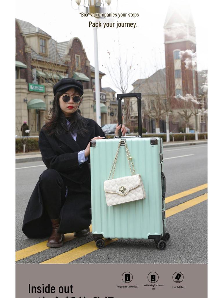 Durable Leather Carry-On Suitcase with Combination Lock