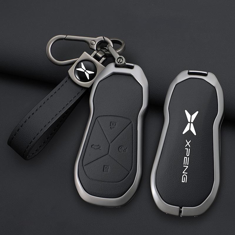 Premium Grade Automotive Alloy Genuine Leather Auto Key Fob Cover Case Fit For Xiaopeng Xpeng P7 P7I P5 G3 G3I G9 G6 22-23 Key Fob Automotive