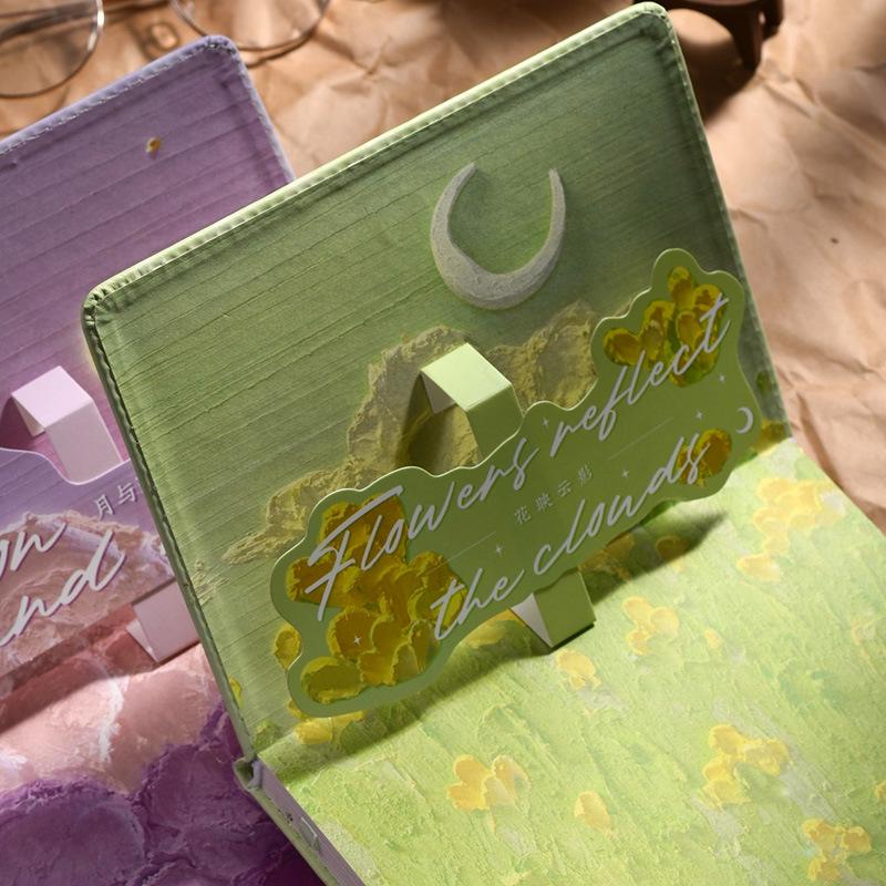 Handcrafted Magnetic Buckle Oil Painting Notebook - Creative & Stylish Diary for Girls