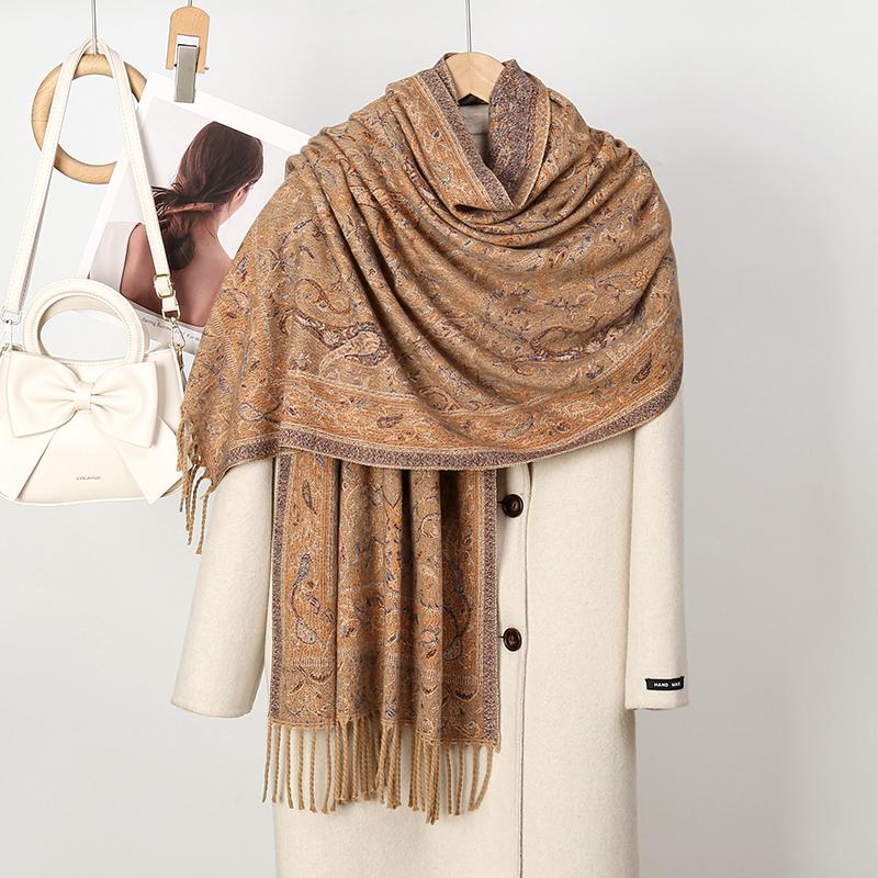New Shawl Warm Winter Scarf Hijab Women Print Paisley Cashmere Pashmina Thick Wrap Head Neck Foulard Luxury  Blanket Echarpe