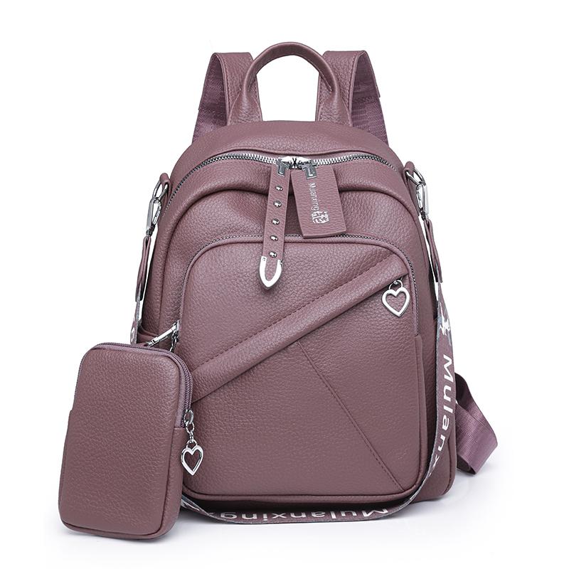 Large Capacity Soft Leather Backpack Women's Multifunctional Shoulder Bag