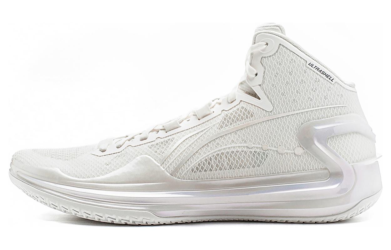 Li Ning Liren 4 Белый Жемчуг Средняя высота Баскетбольные кроссовки Унисекс Туманный Белый ABAT095-8 40