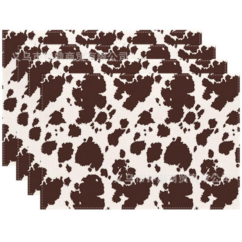 Hot-selling Placemats Leopard Starry Sky Watercolor Dining Table Decoration Placemats Insulation Mats Linen Anti-fouling Mats