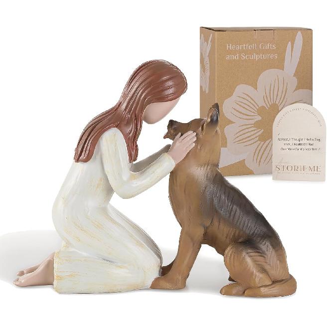 German Shepherd Gifts for Women: Dog Memorial Gifts Pet Loss Sympathy Bereavement Remembrance Gift Angel of Friendship Dog Figurines for Dog Lovers