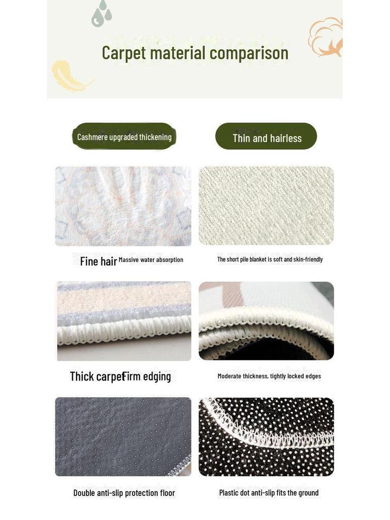 Round Christmas Cashmere Cartoon Mat: Non-Slip, Dirt-Resistant, Easy-Care Carpet for Living Room, Study, or Bedroom