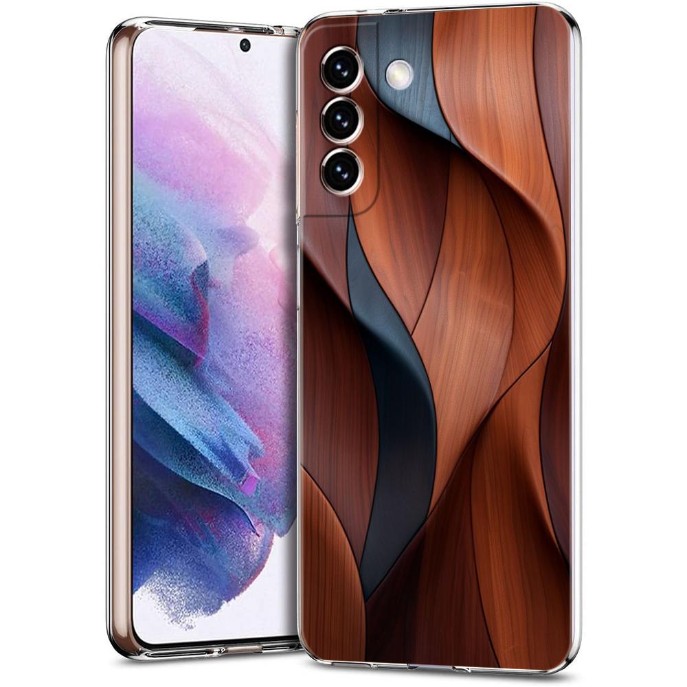 

Прозрачный чехол для телефона с узором под дерево Винтаж для Samsung Galaxy S25 S24 S23 S22 S20 S21 FE Ultra S24 S23 S10 Plus TPU Capas Samsung S25