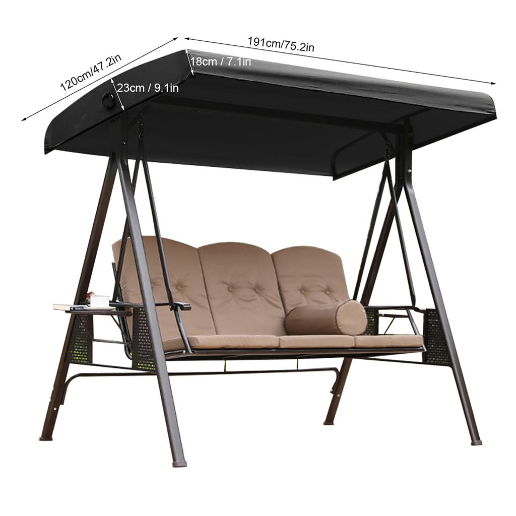 Waterproof Dust Proof Swing Canopy Cover Replacement Accessory for Outdoor Garden Courtyard