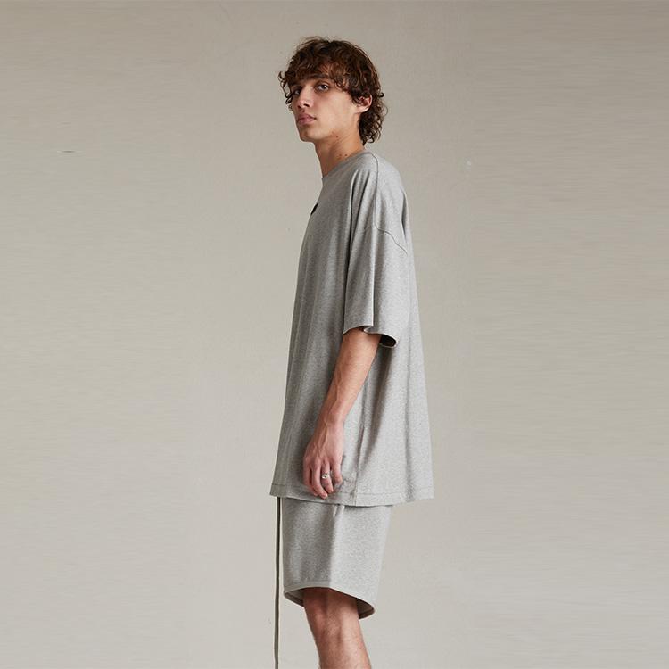 Fear of God Essentials Short-Sleeve Tee Dark Heather Oatmeal Men Tops Grey 125SP244193F