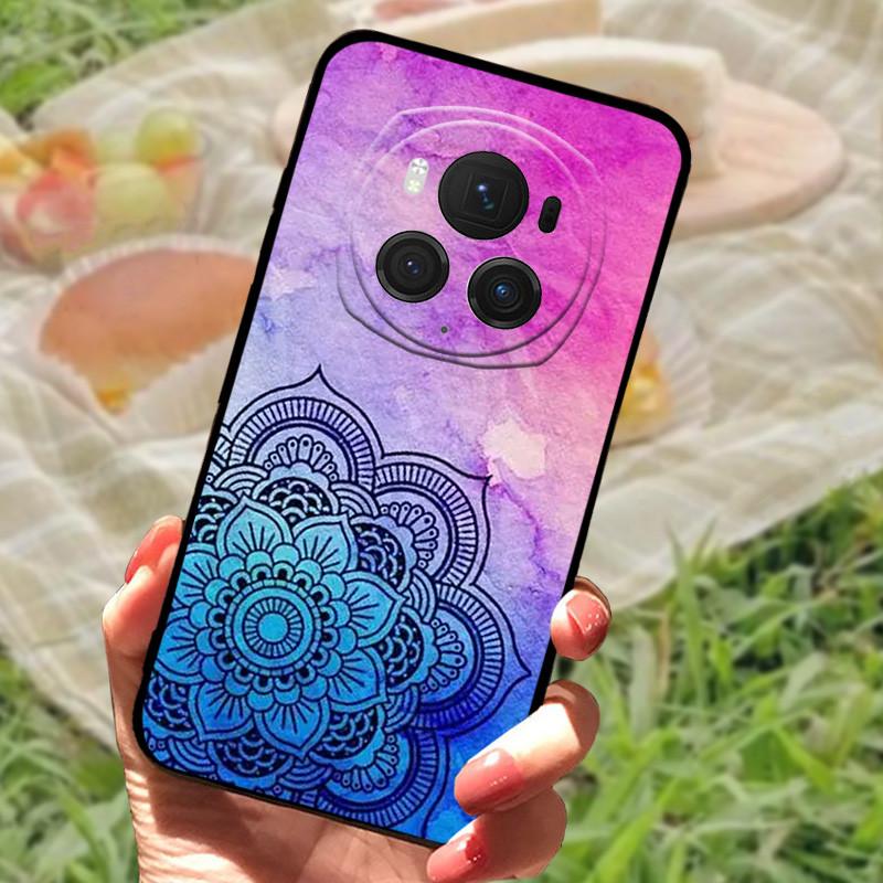 Für Honor Magic6 Pro Hülle Abdeckung Honor Magic6 Silikon Weich Marmor Schwarz Stoßstange Funda Coque für Honor Magic 6 Pro Vollständig Schützend