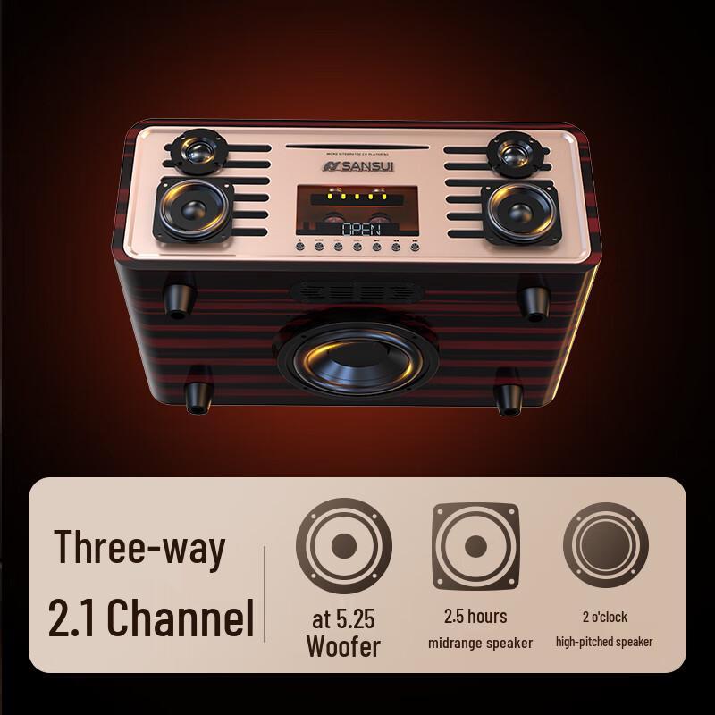 SANSUI HiFi Tube Amplifier Audio System with CD Player