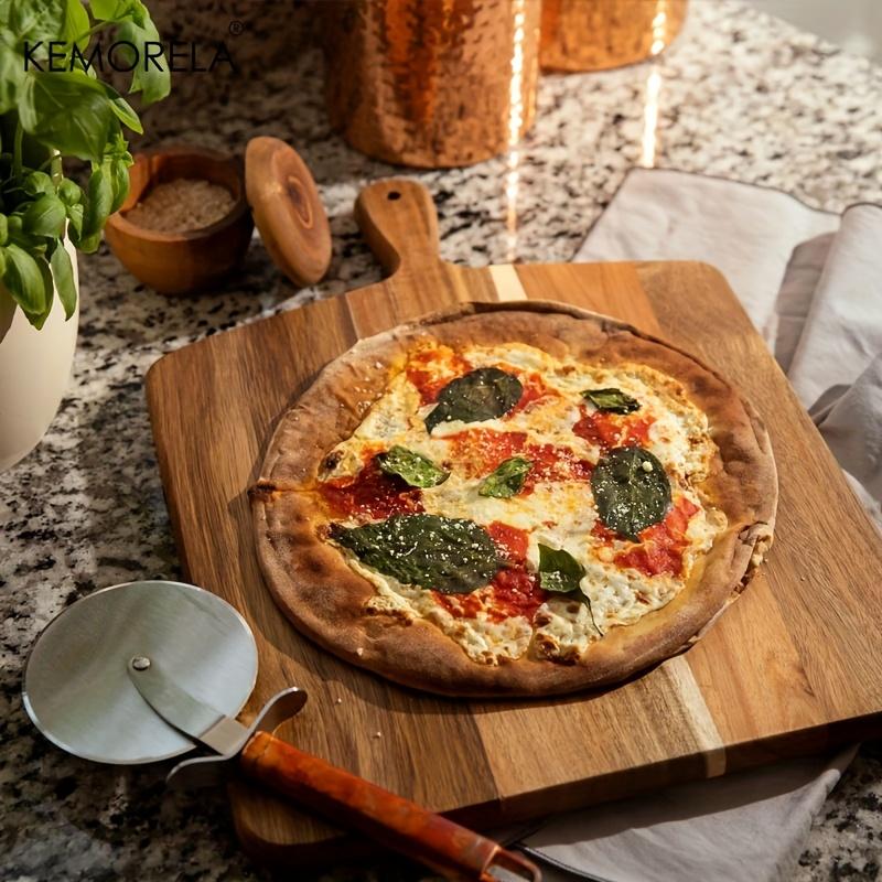 1/2 STÜCK Akazienholz Schneidebrett - für Fleisch, Gemüse, ungiftiger Metzgerblock Serviertablett, für Küchen-, Restaurant- & Heimgebrauch