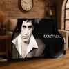 Retro Scarface Classic Movie Tony Flannel Blanket Soft Warm Throw Blanket for Bedroom Living Room Bed Travel Camping Picnic