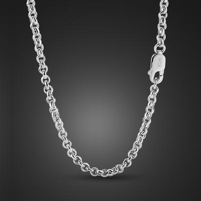 Enkel 3 mm Halskjede Menn Kobber Galvanisert Tykk Rhodium Gull Sølv Knappe Smykker