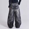Washed Denim Jeans - Men's and Women's Retro High Street Trendy Straight-leg Pants