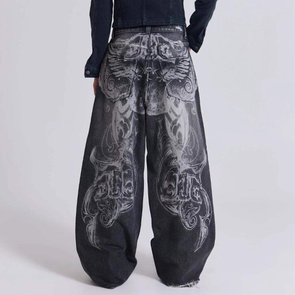 Washed Denim Jeans - Men's and Women's Retro High Street Trendy Straight-leg Pants