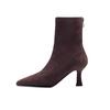 High Heels Ankle Boots Women Pointed Toe Shoes Suede Sexy Designer 2025 Winter New Snow Chelsea Boots Woman Pumps Botas