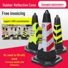 70cm Reflective Rubber and PVC Traffic Cone - No Parking Ice Cream Cone Design