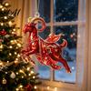 Indoor Holiday Tree Ornaments Galloping Goat Hanging Ornament 2D Flat Acrylic Pendant New Year Festive Atmosphere Party Decor Decoration for