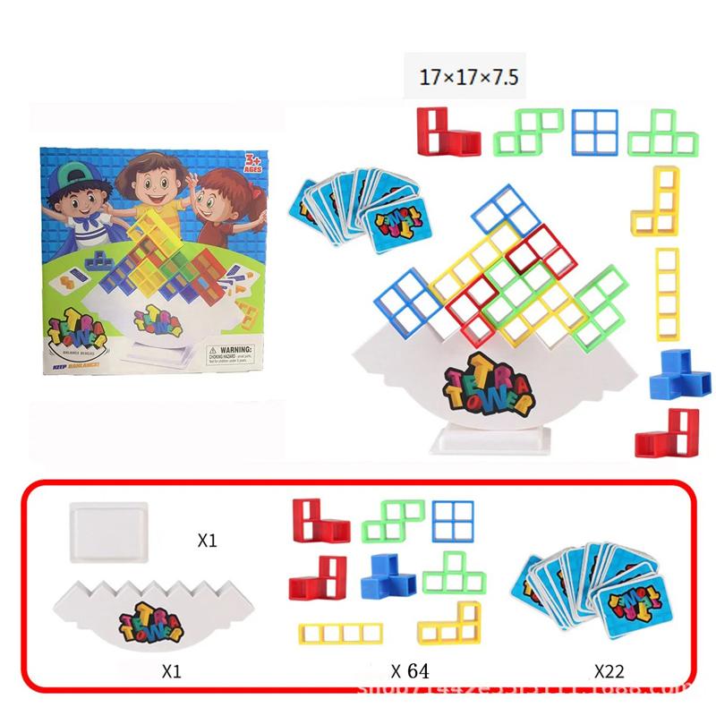 Hot Stacking Blocks Tetra Tower Balance Game Stacking Building Blocks Puzzle Board Assembly Bricks Educational Toys For Children