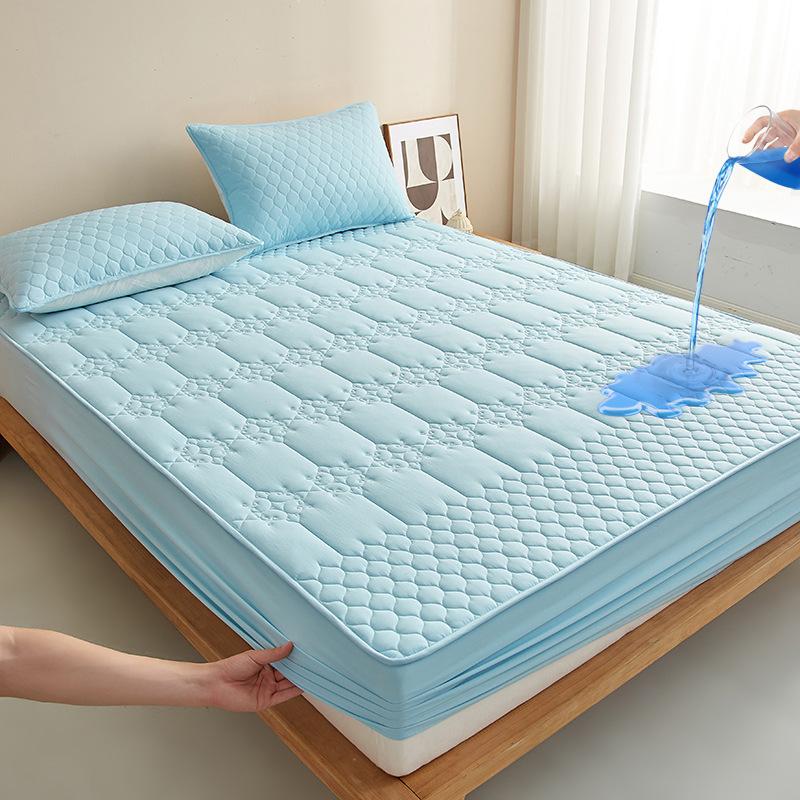 Water Wash Cotton Quilted Waterproof Bedspread Mattress Protector Non Slip Urine Pad Dustproof Bed Cover 3 Piece Set